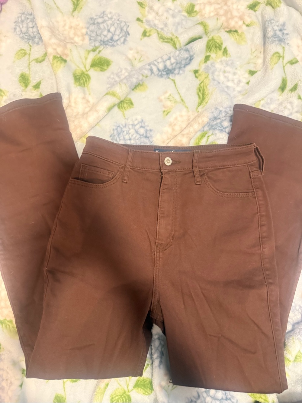 Hollister Brown High-Rise Stretch Bootcut Jeans size 5 short